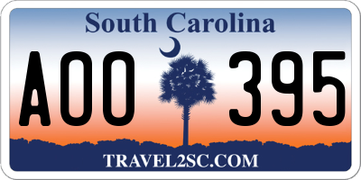 SC license plate AOO395