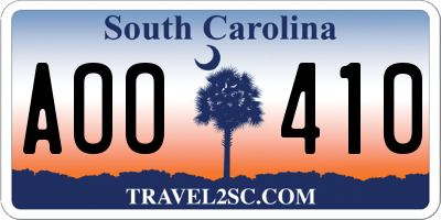 SC license plate AOO410