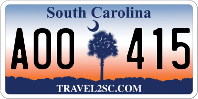 SC license plate AOO415
