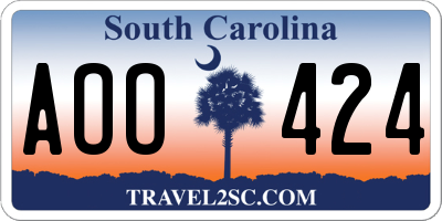 SC license plate AOO424