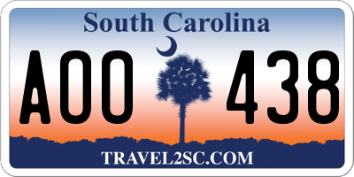 SC license plate AOO438