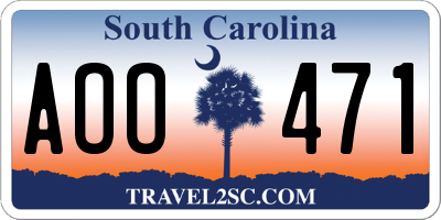 SC license plate AOO471