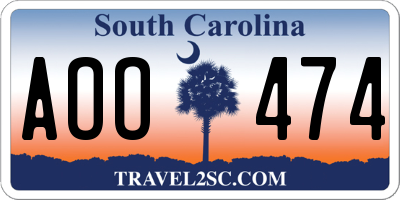 SC license plate AOO474