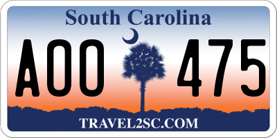 SC license plate AOO475