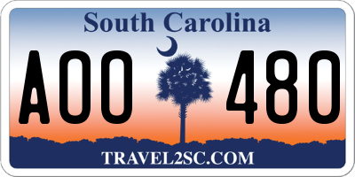SC license plate AOO480