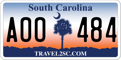 SC license plate AOO484