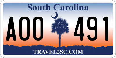 SC license plate AOO491
