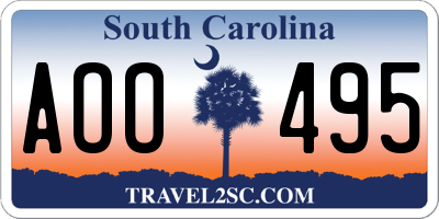 SC license plate AOO495