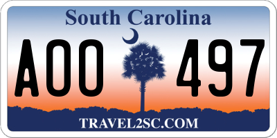 SC license plate AOO497