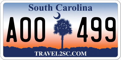 SC license plate AOO499