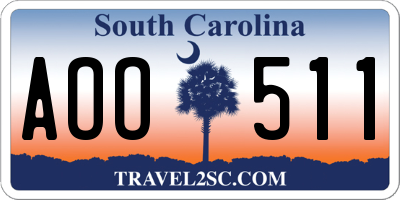 SC license plate AOO511