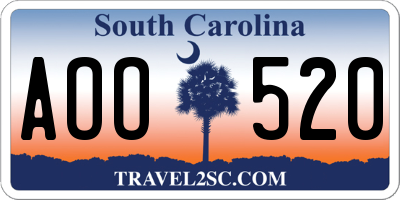 SC license plate AOO520