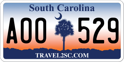 SC license plate AOO529