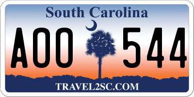 SC license plate AOO544