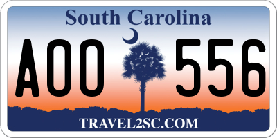 SC license plate AOO556