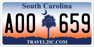 SC license plate AOO659