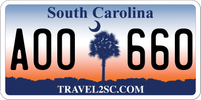 SC license plate AOO660