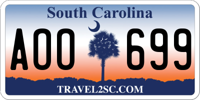 SC license plate AOO699