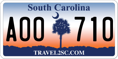 SC license plate AOO710