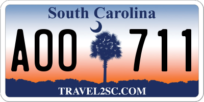 SC license plate AOO711