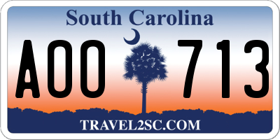 SC license plate AOO713