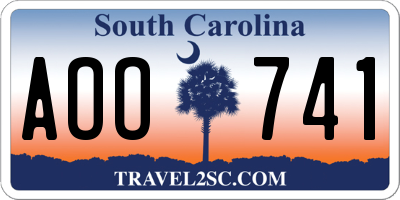 SC license plate AOO741