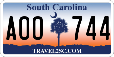 SC license plate AOO744
