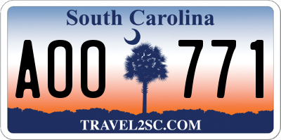 SC license plate AOO771