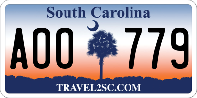 SC license plate AOO779