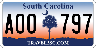SC license plate AOO797