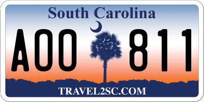 SC license plate AOO811