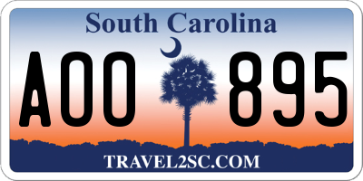 SC license plate AOO895