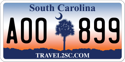 SC license plate AOO899