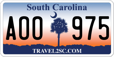 SC license plate AOO975