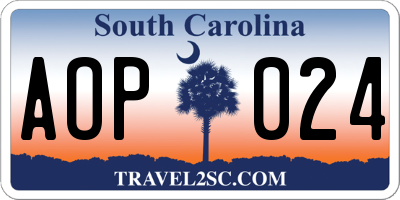 SC license plate AOP024