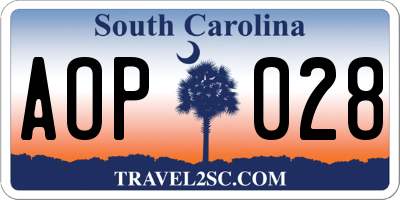 SC license plate AOP028
