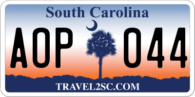 SC license plate AOP044
