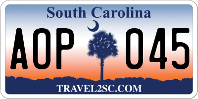 SC license plate AOP045