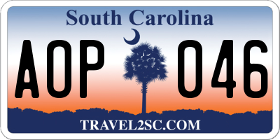 SC license plate AOP046