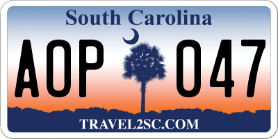 SC license plate AOP047