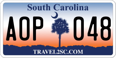 SC license plate AOP048