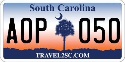 SC license plate AOP050