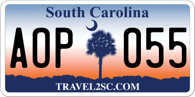 SC license plate AOP055