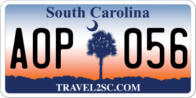 SC license plate AOP056