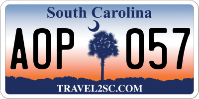 SC license plate AOP057