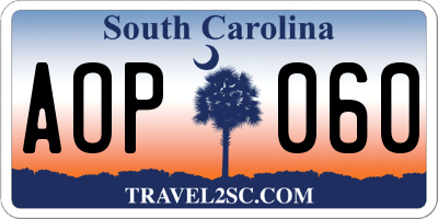 SC license plate AOP060