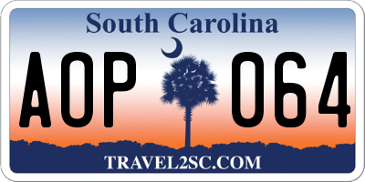 SC license plate AOP064