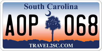 SC license plate AOP068