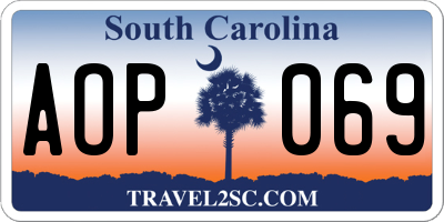 SC license plate AOP069