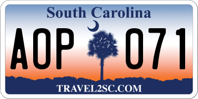 SC license plate AOP071